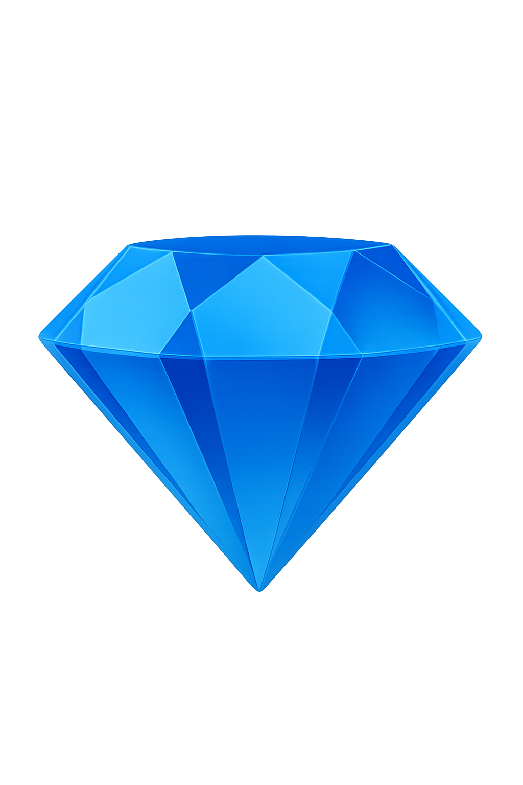 Ilustração de um diamante azul brilhante, representando conteúdo de alto valor